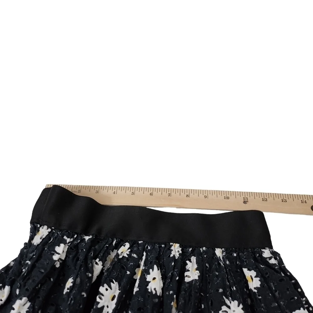 Maje Crop‎ Top & Skirt Set Outfit Size 3 Large Black Daisy Print Boho Beach
